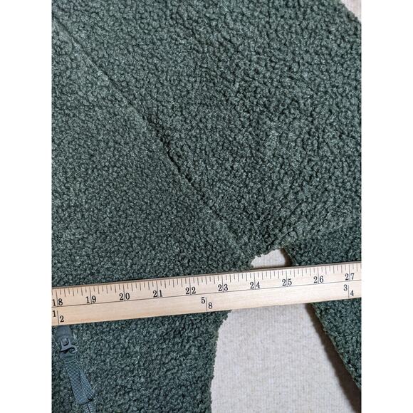 All in Motion Sherpa Jacket M Zip Front Olive Green Sweatshirt Relax Fit Layer - Picture 8 of 10